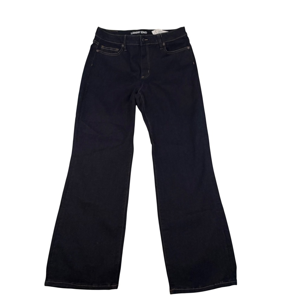 Lands' End Women's Straight Leg Jeans in Dark Indigo